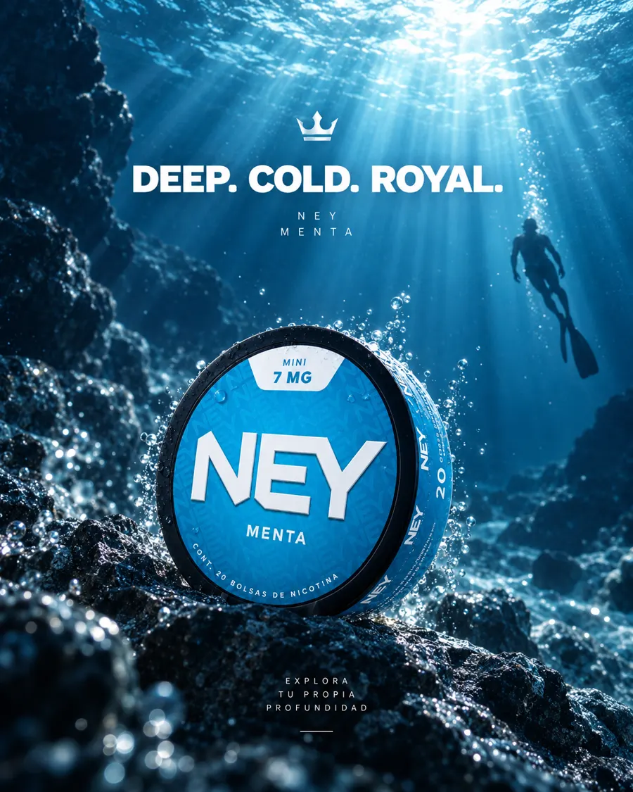 Deep. Cold. Royal. NEY MENTA.